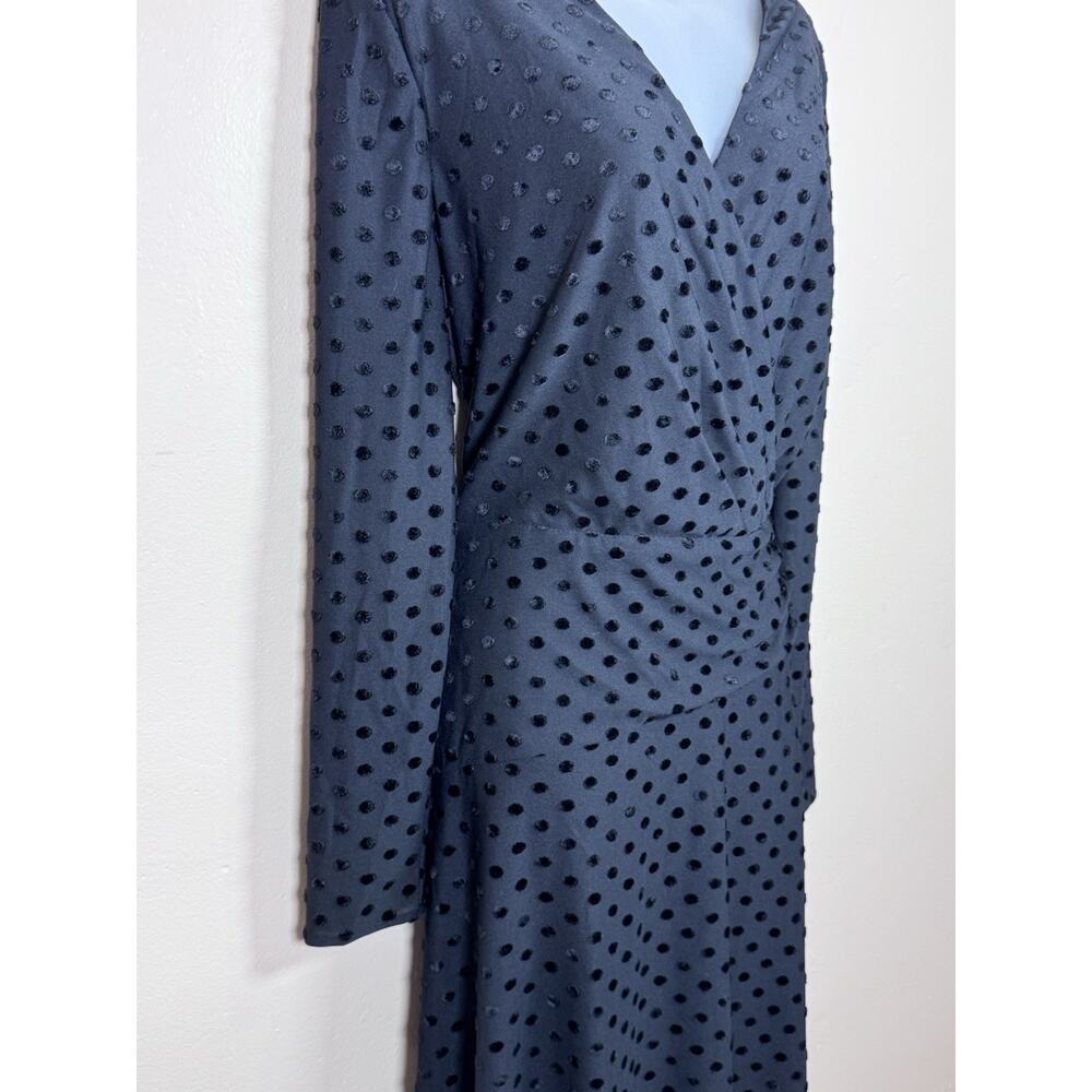 NWT Ralph Lauren Womens Formal Midi Dress Black Swiss Dot Polka Dot 14 Party - Picture 5 of 14